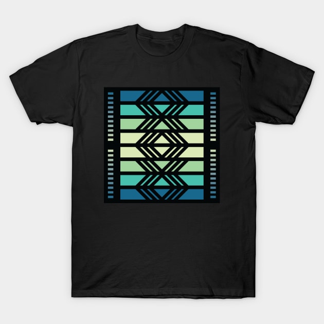 “Dimensional Morphing” - V.5 Blue/Green - (Geometric Art) (Dimensions) - Doc Labs T-Shirt by Doc Labs